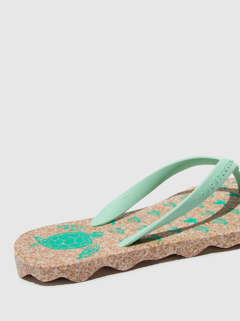 Asportuguesas Turtle Varvastossut Milky & Mint Strap - Naisten Beach Varvastossut ASPP018736FI Milky